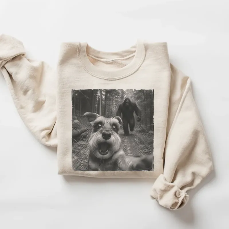 Bigfoot Schnauzer Selfie Sweatshirt