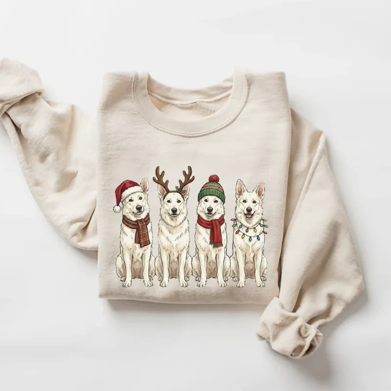 White German Shepherd Christmas Sweatshirt