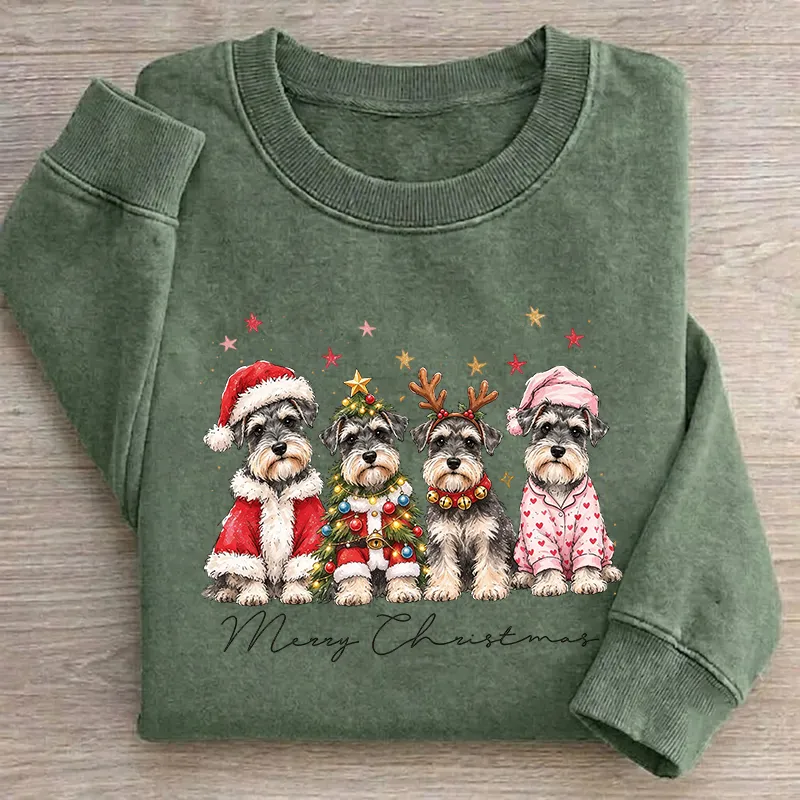 Merry Christmas Schnauzer Dog Sweatshirt
