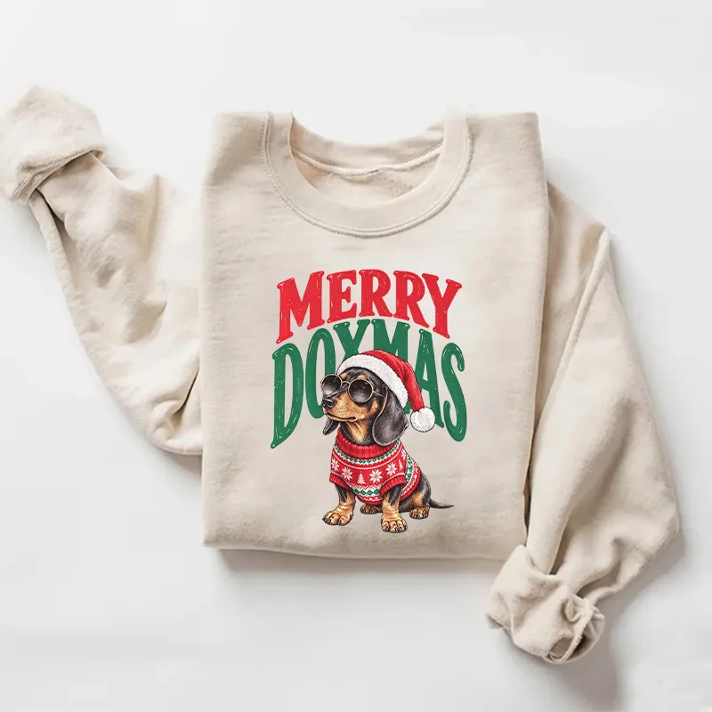 Merry Doxmas Santa Hat Dog Sweatshirt