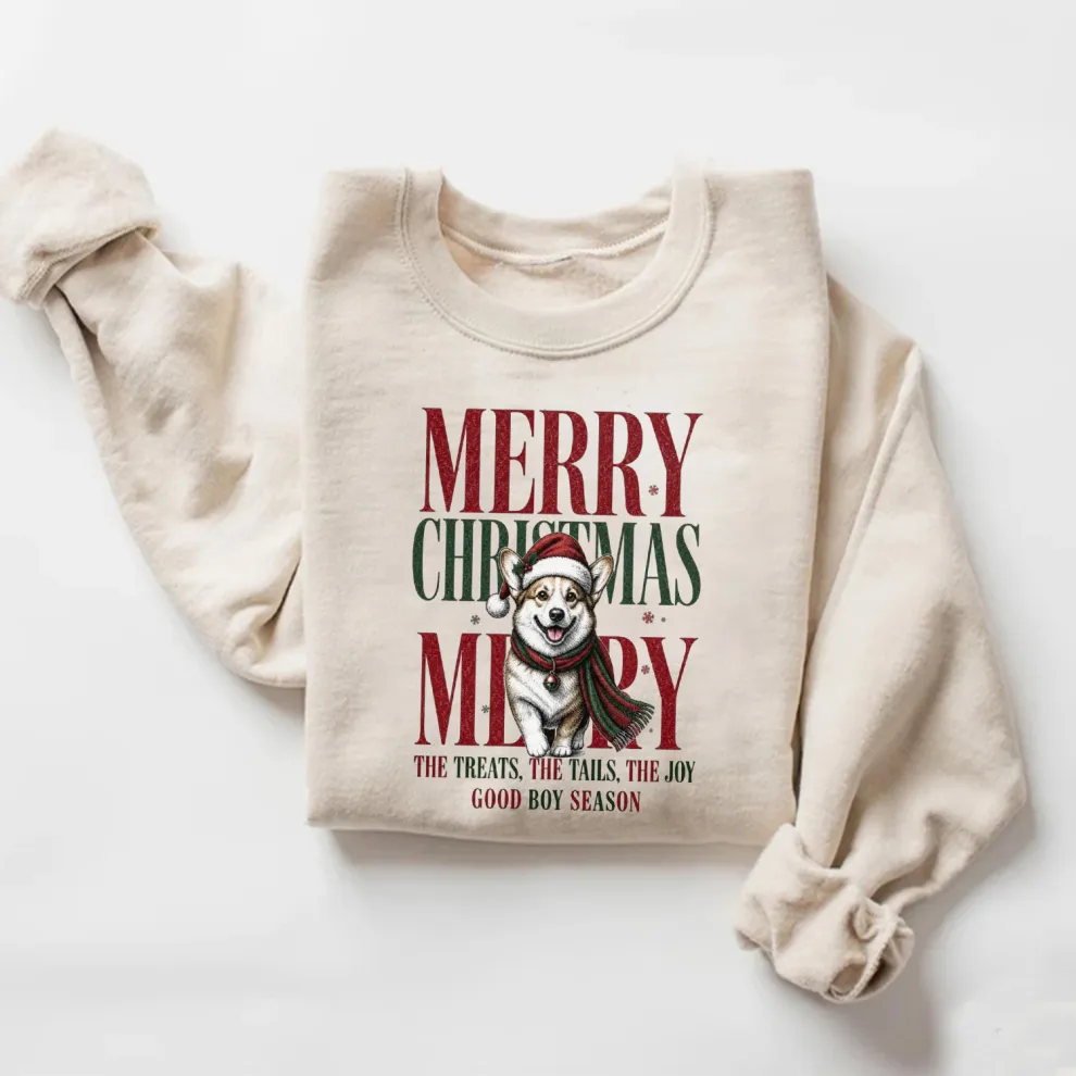 Merry Christmas Welsh Corgi Dog Sweatshirt