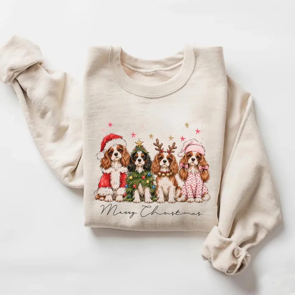 Merry Christmas Cavalier Dog Sweatshirt
