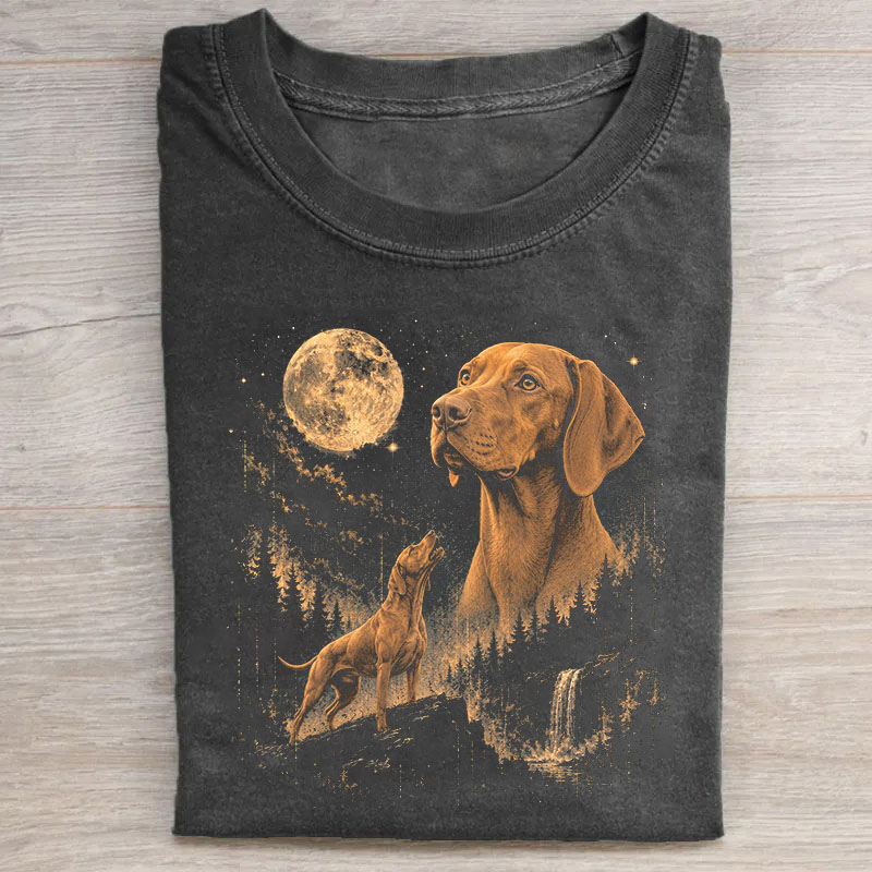 Moon Howl Of The Vizsla Dog T-shirt