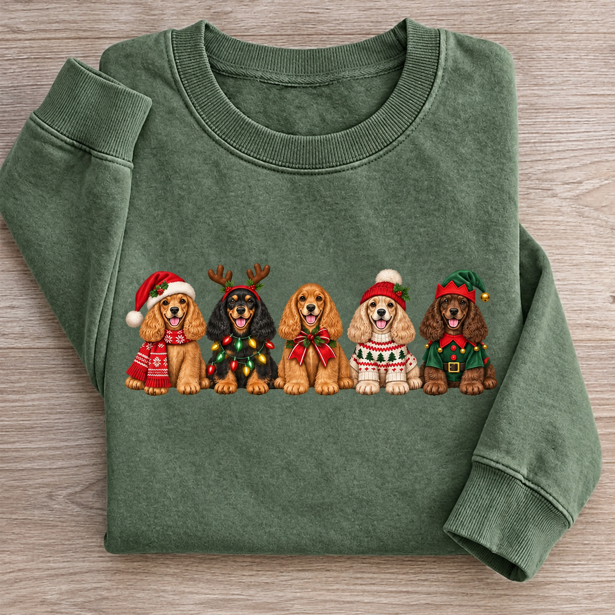 Christmas Cocker Spaniel Crew Holiday Sweatshirt