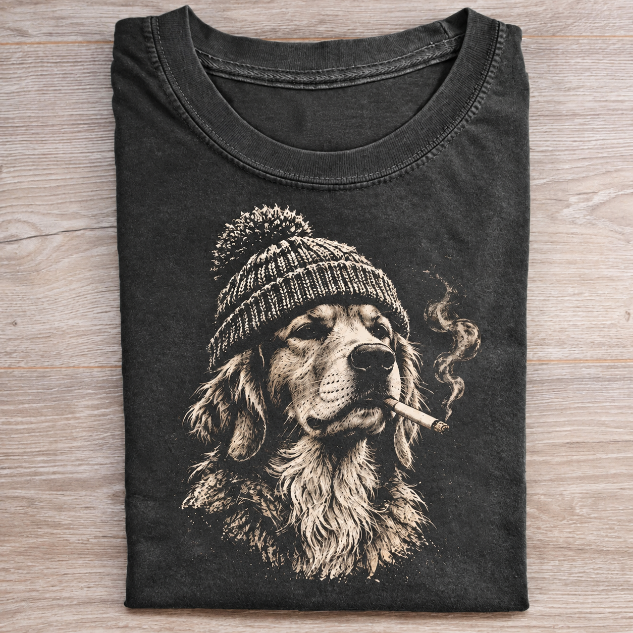 Funny Golden Retriever Smoking T-shirt