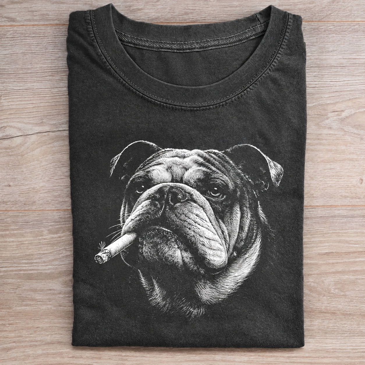 Funny English Bulldog Smoking T-shirt