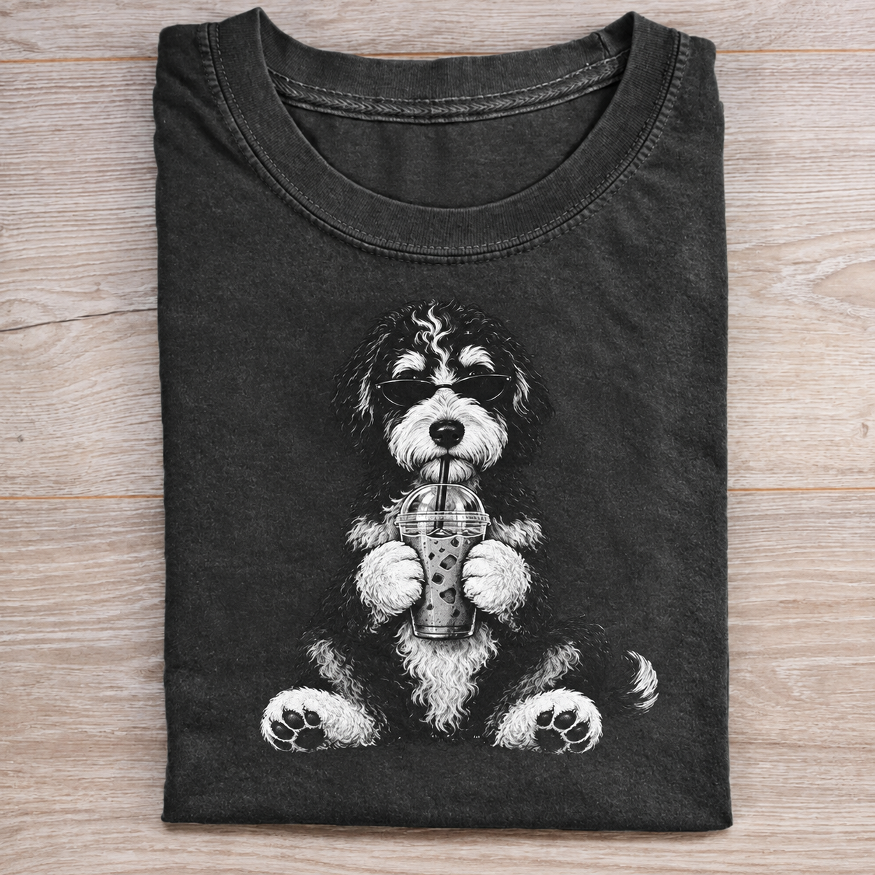 Funny Bernedoodle Iced Coffee T-shirt