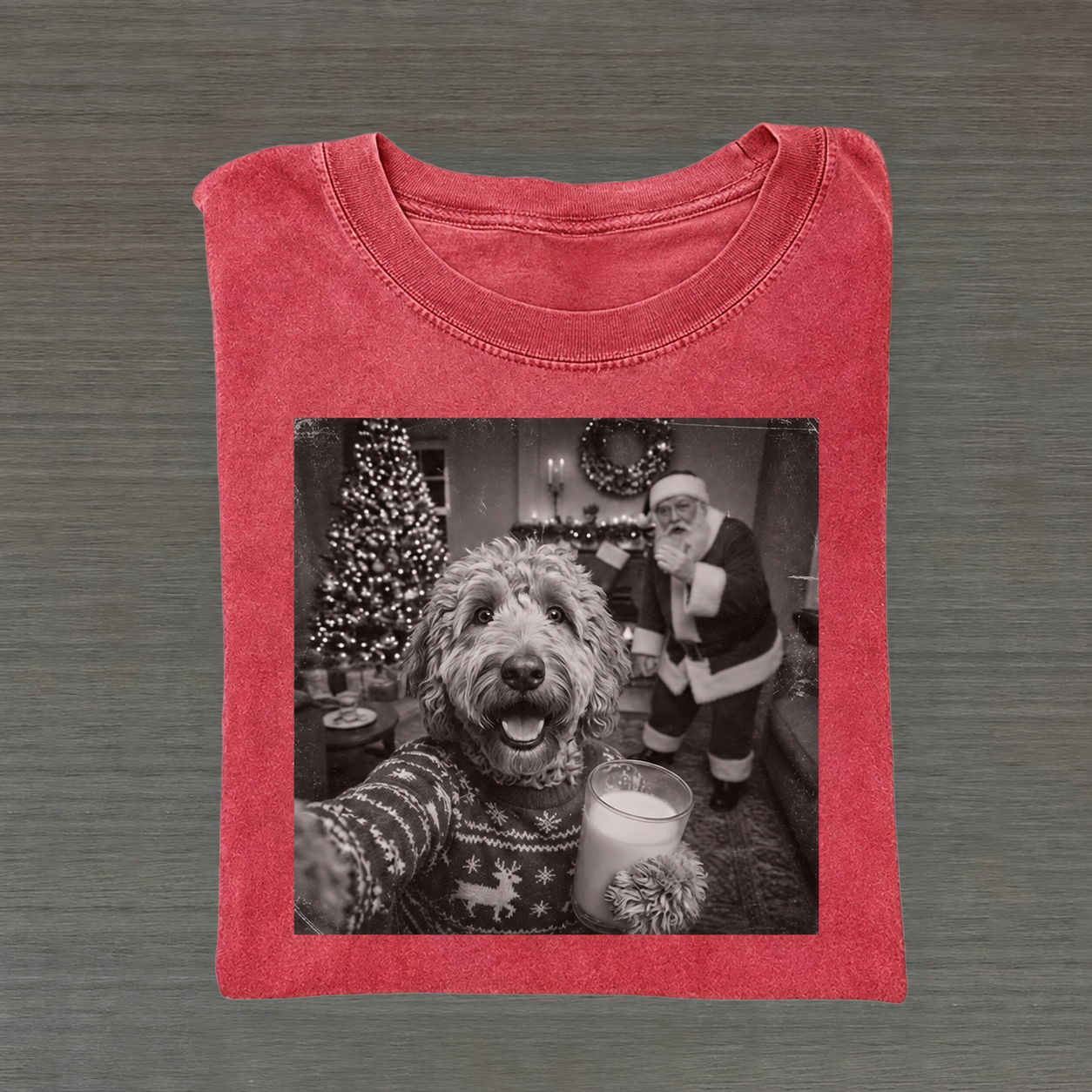 Christmas Goldendoodle Santa T-shirt