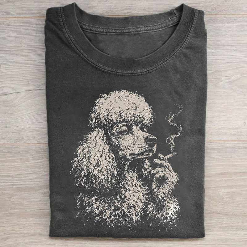 Funny Poodle Smoking Cigarette T-shirt