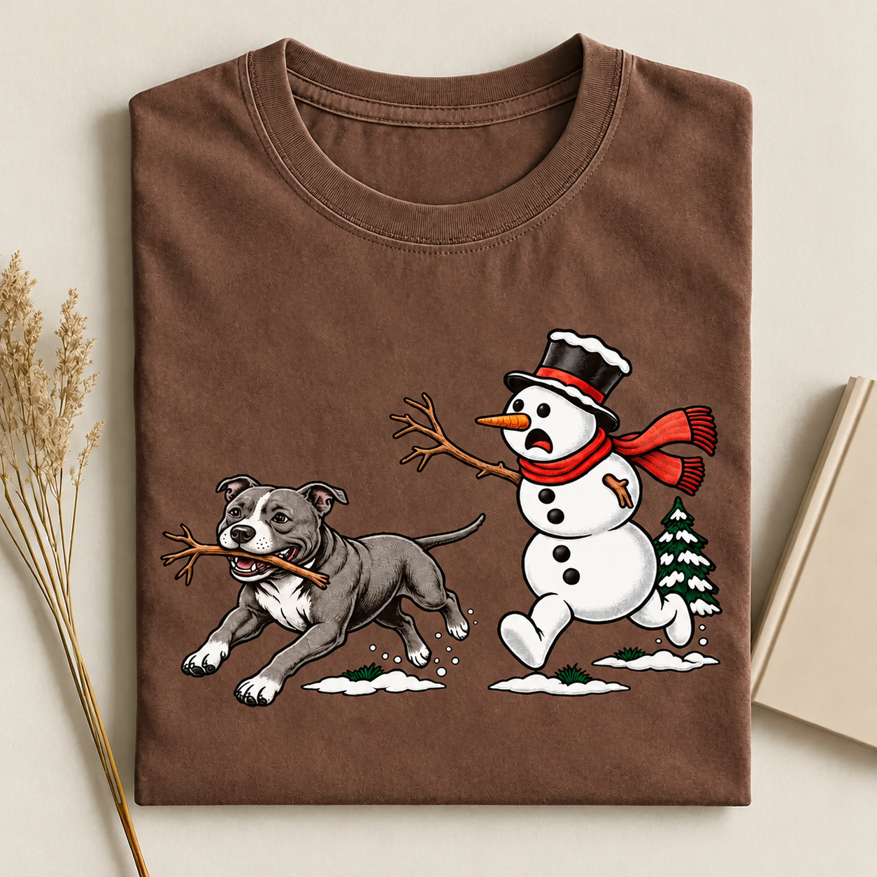 Christmas Pitbull Dog T-shirt