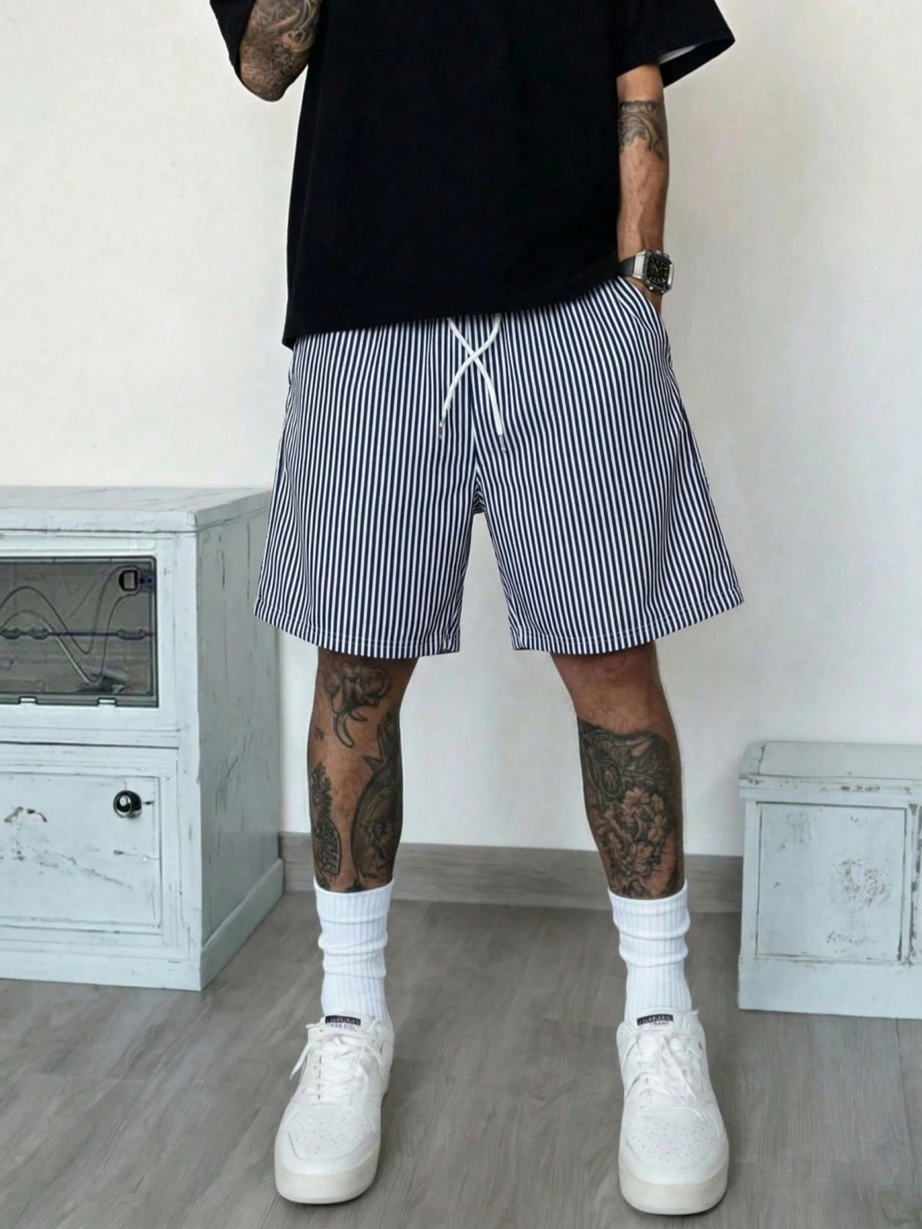 Men's Casual Striped Beach Shorts