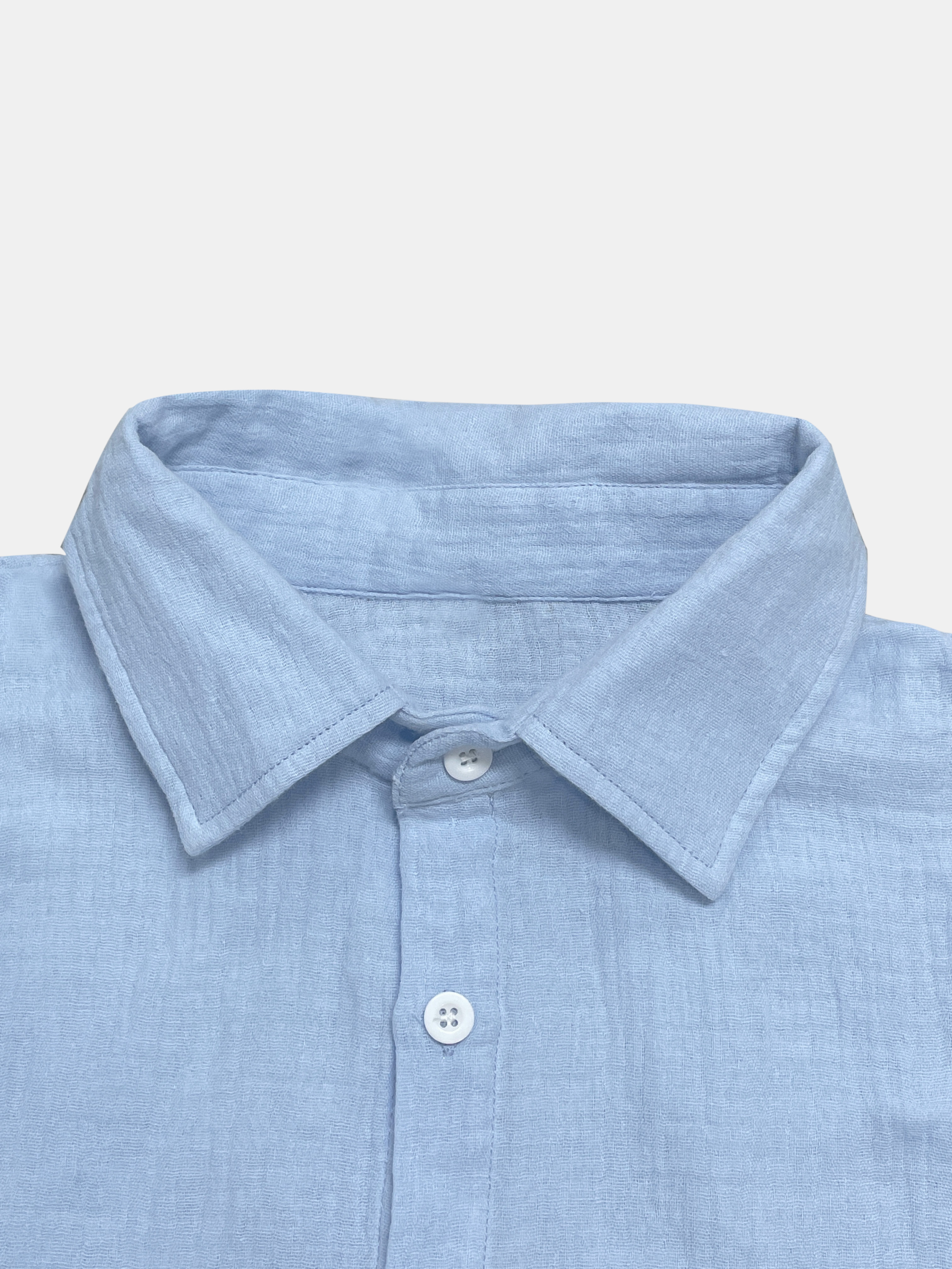 Men's Casual Loose Textured 100% Cotton Short Sleeve Shirt