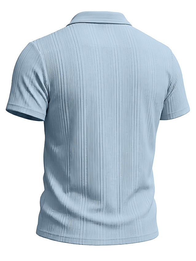 Men's Striped Jacquard Short-Sleeve Polo Shirt