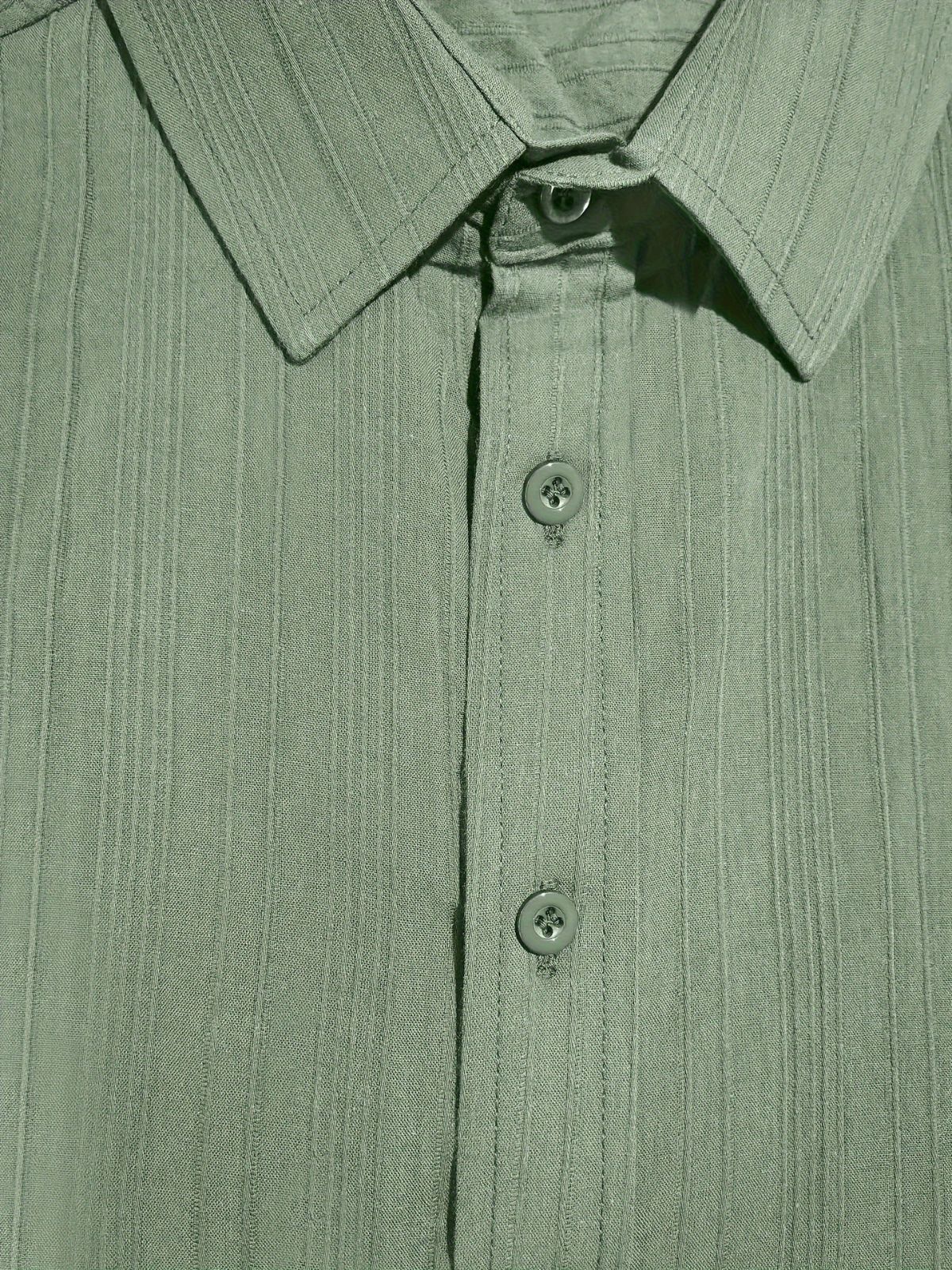 Men's Striped Textured Casual Vacation Short Sleeve Shirt