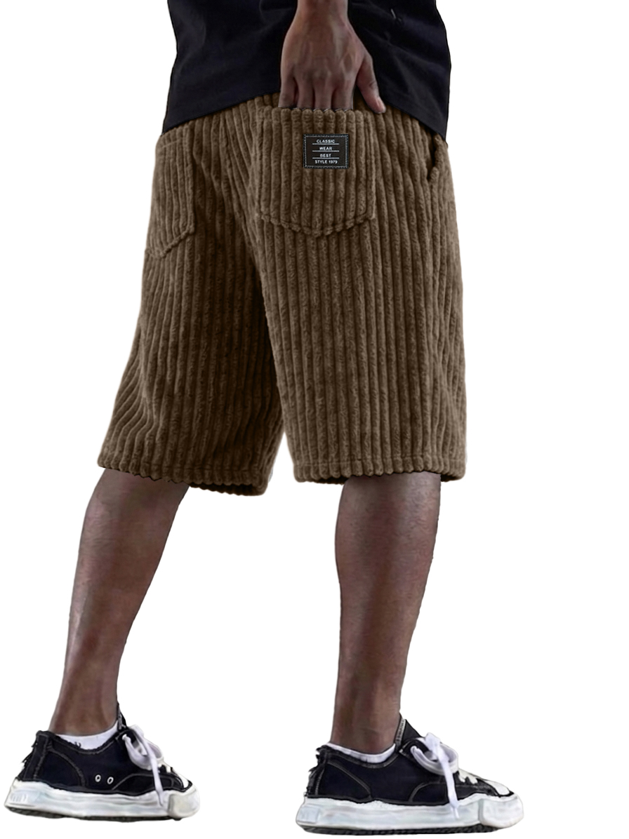 Men's Corduroy Multi Pocket Shorts with Logo