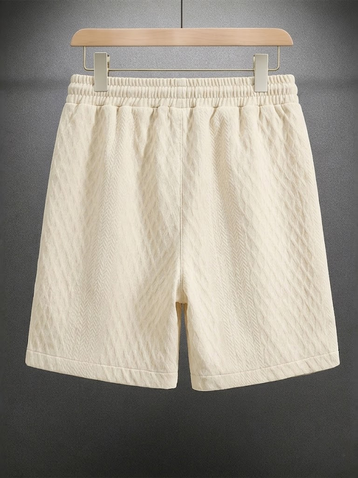 Men's Jacquard Textured Casual Drawstring Shorts