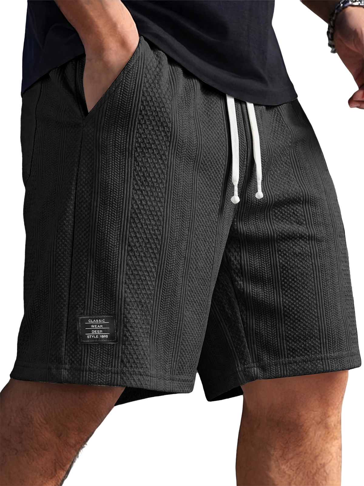 Men's Striped Jacquard Textured Casual Shorts