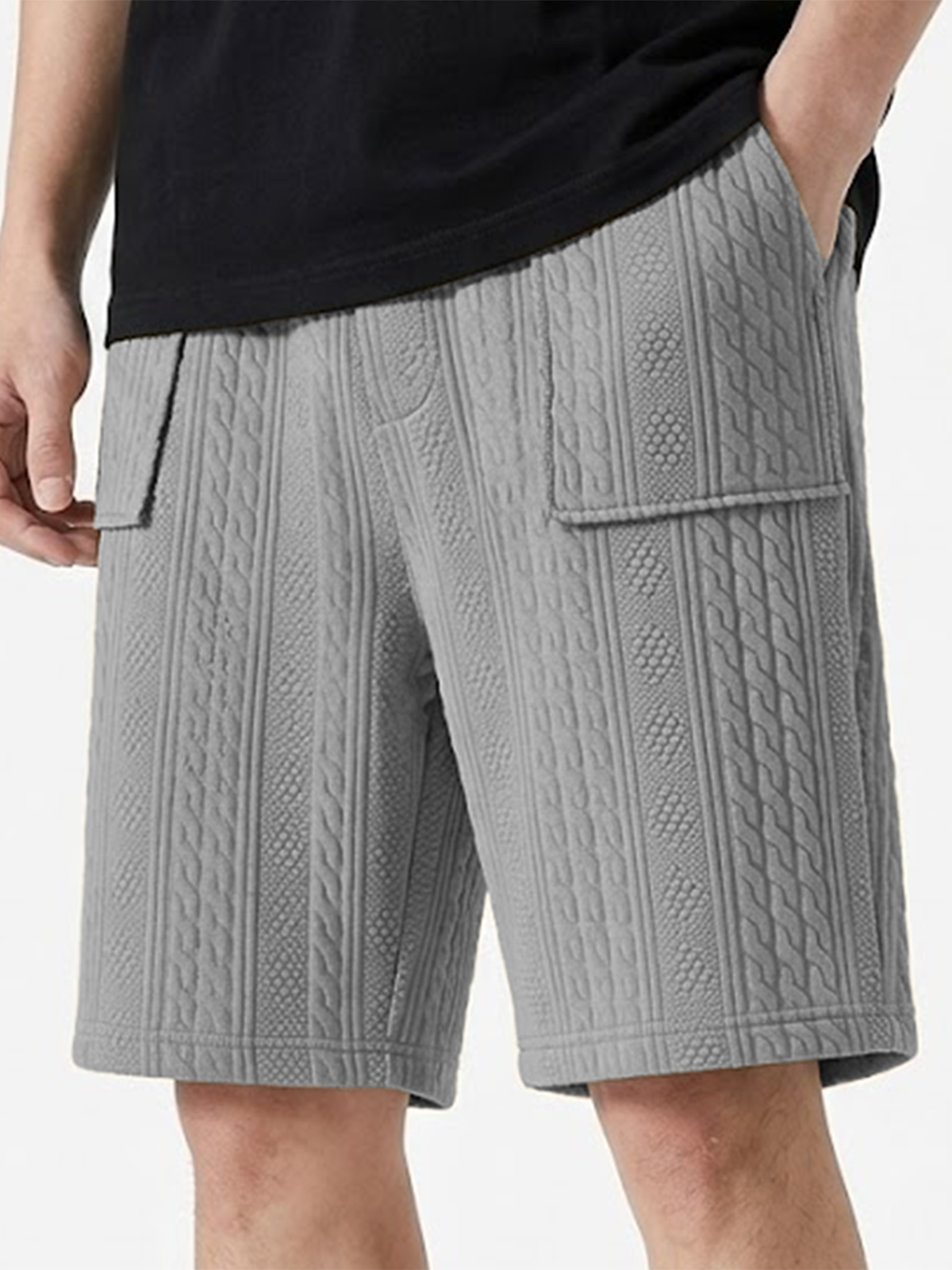 Jacquard Minimalist Patch Pocket Comfortable Shorts