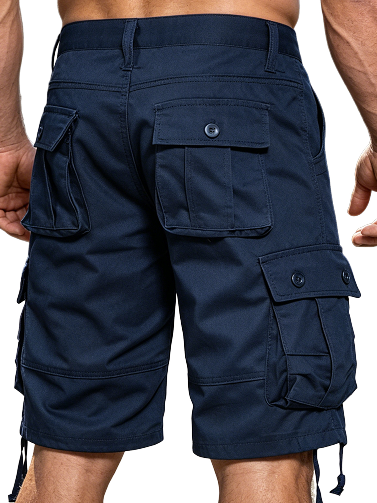 100% Cotton Basic Multi-Pocket Cargo Shorts