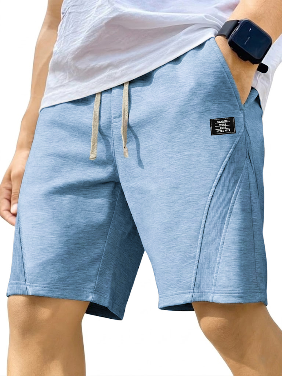 Men's Casual Deconstructed Sports Logo Shorts
