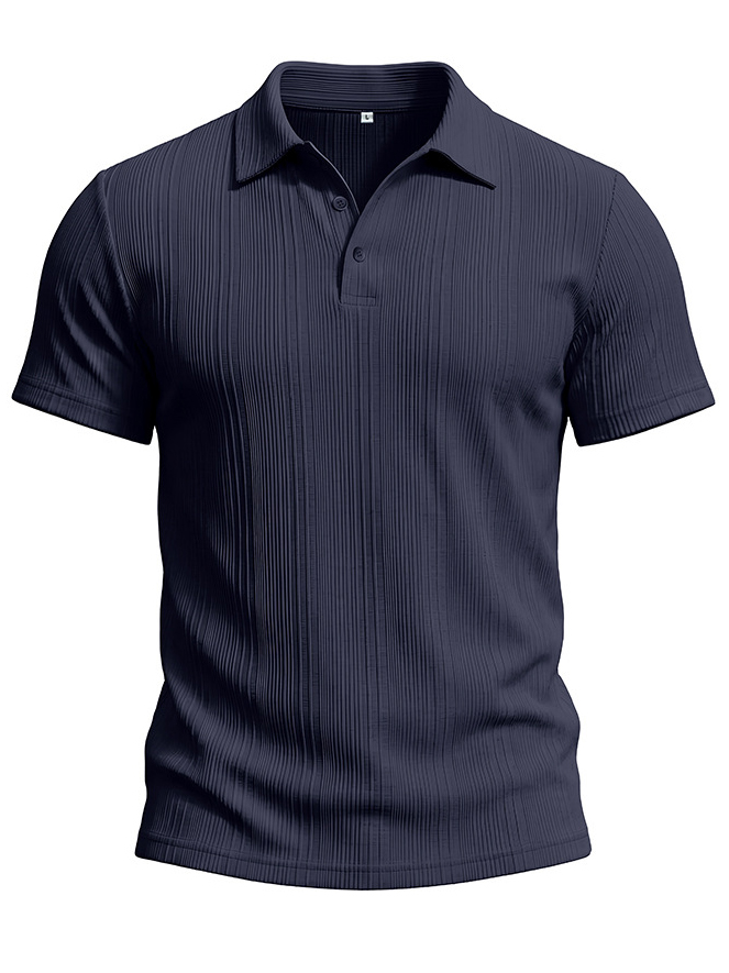 Men's Striped Jacquard Short-Sleeve Polo Shirt