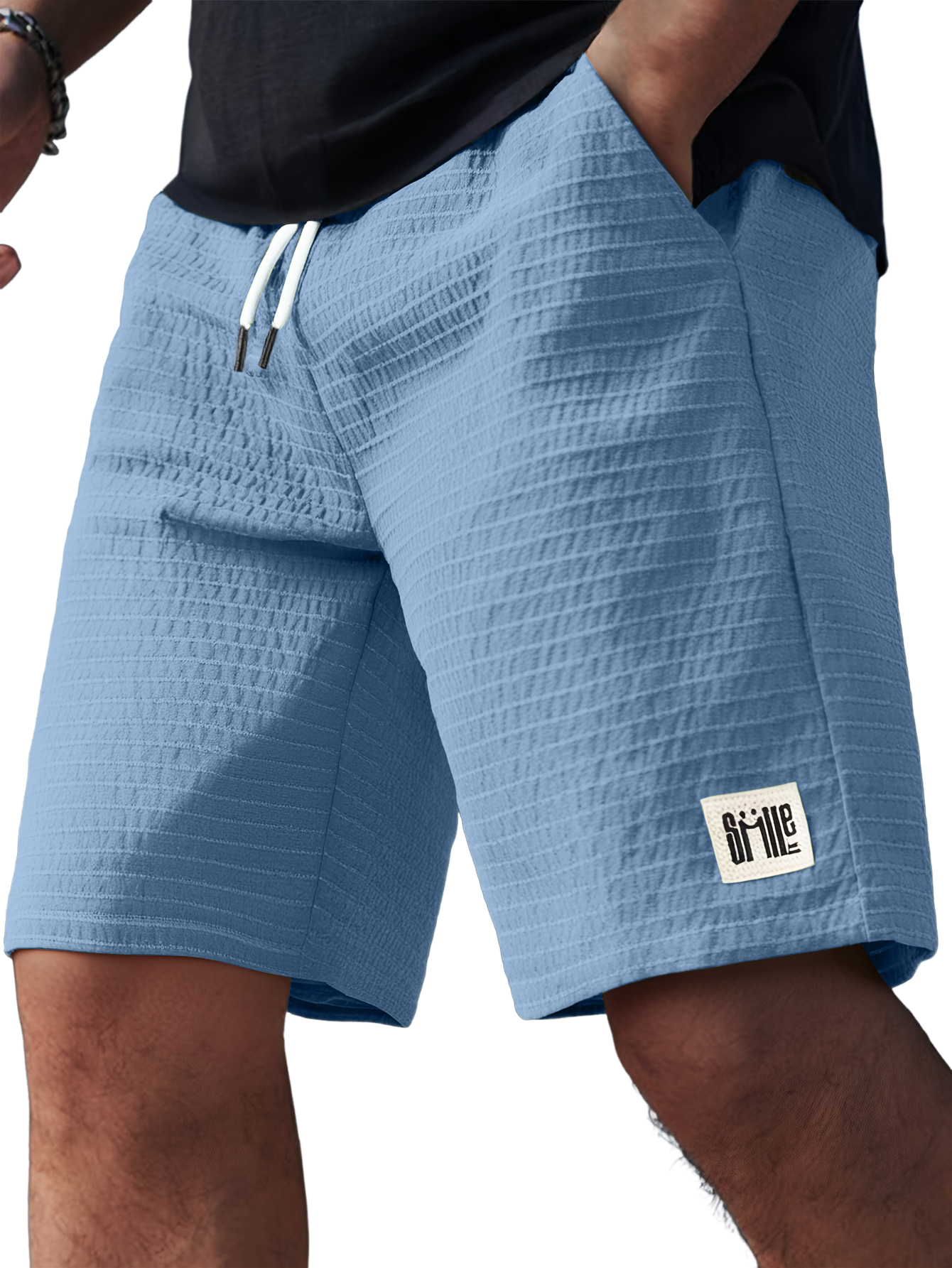 Men's Fashion Jacquard Striped Casual Short-sleeved Shirt