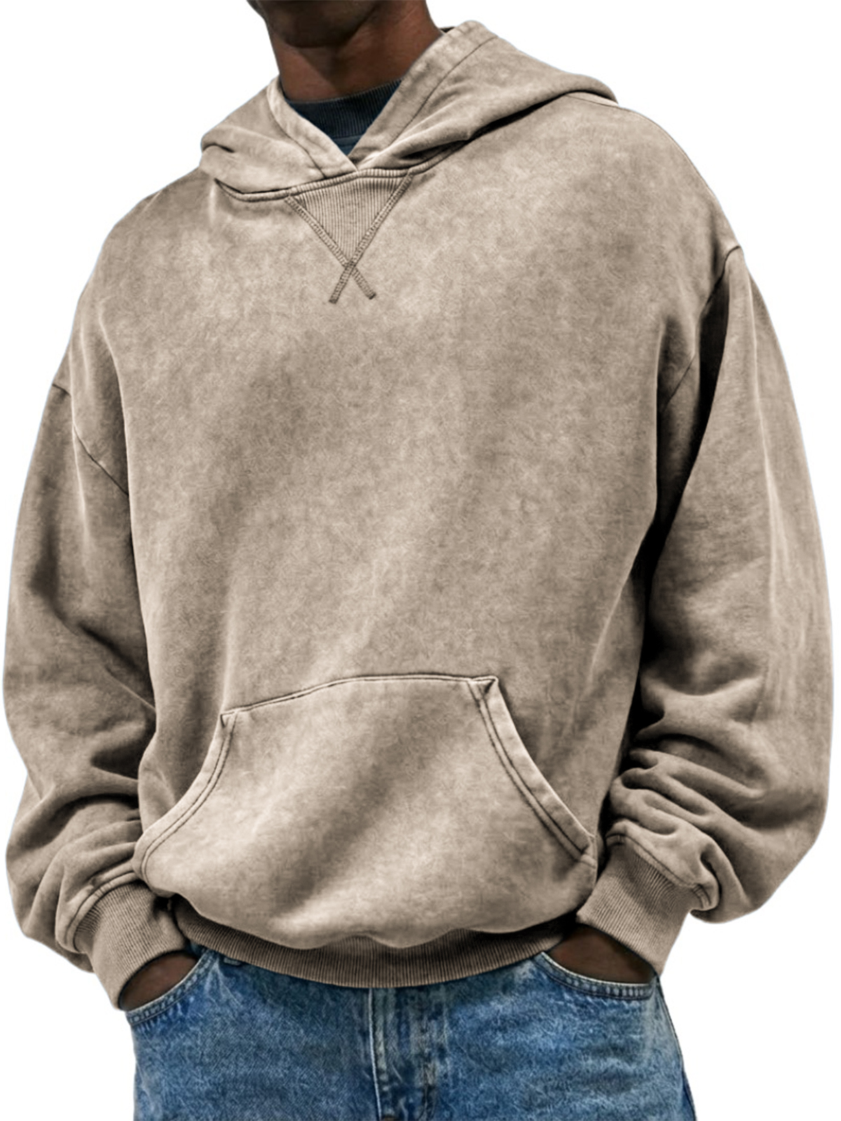 Men's Casual Heavyweight Patchwork Hooded Sweatshirt
