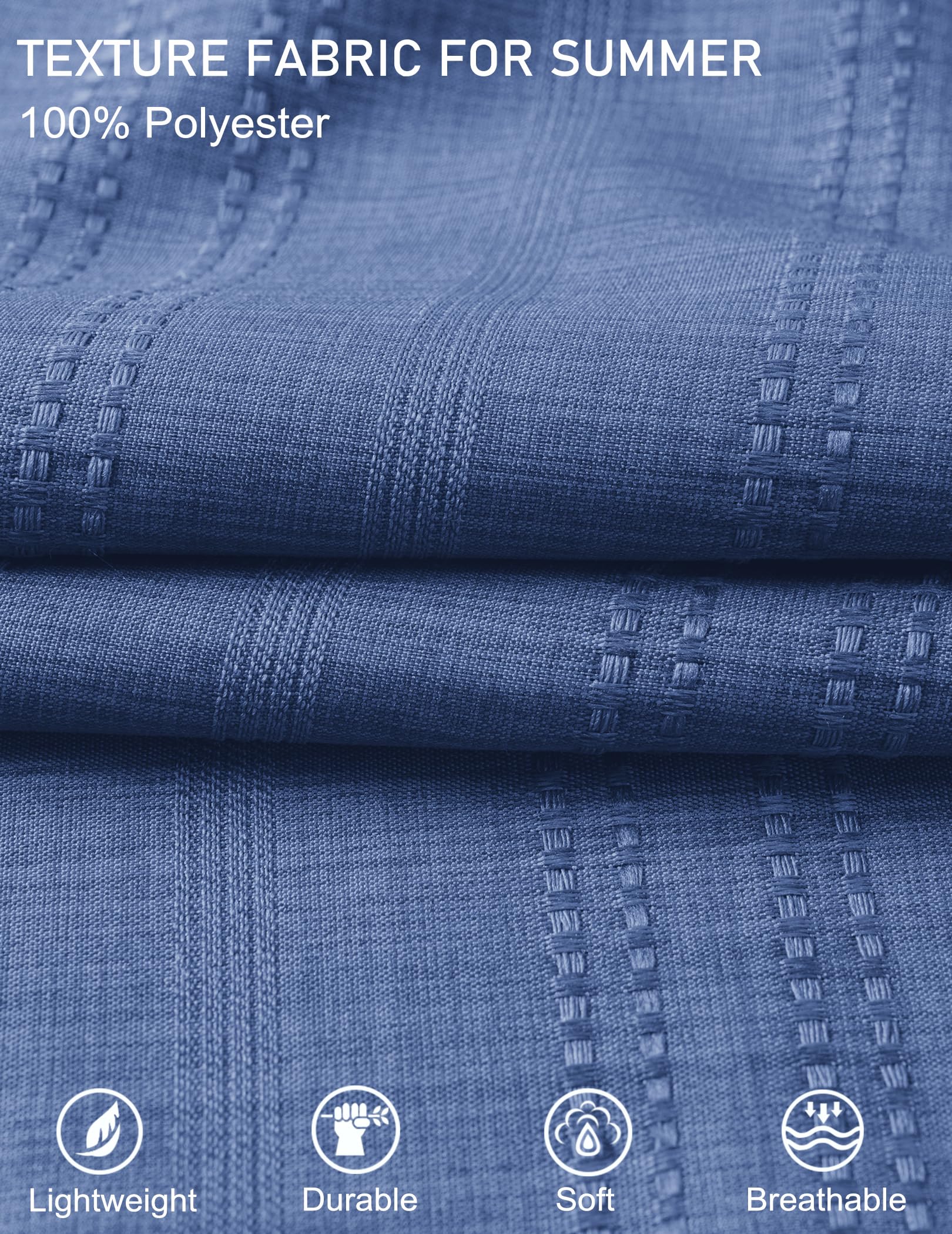 Men's Casual Linen Jacquard Striped Textured Elastic Waist Shorts