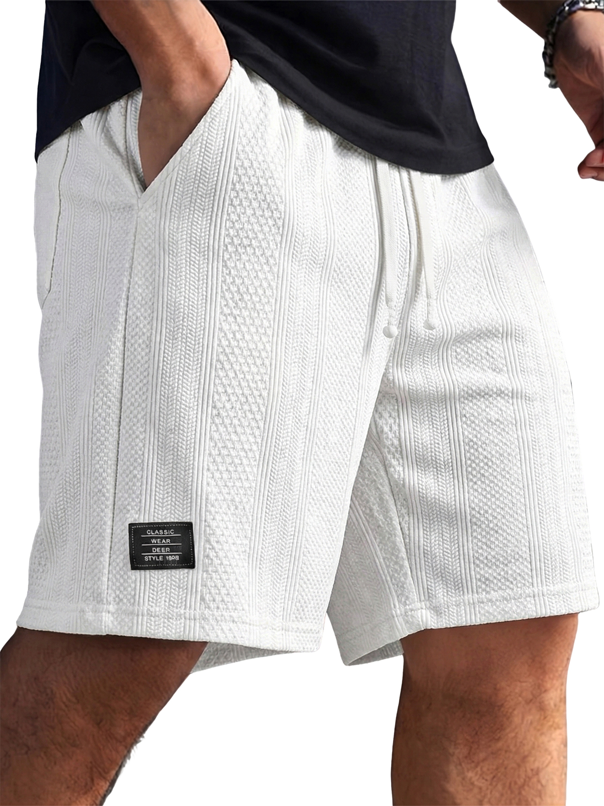 Men's Striped Jacquard Textured Casual Shorts