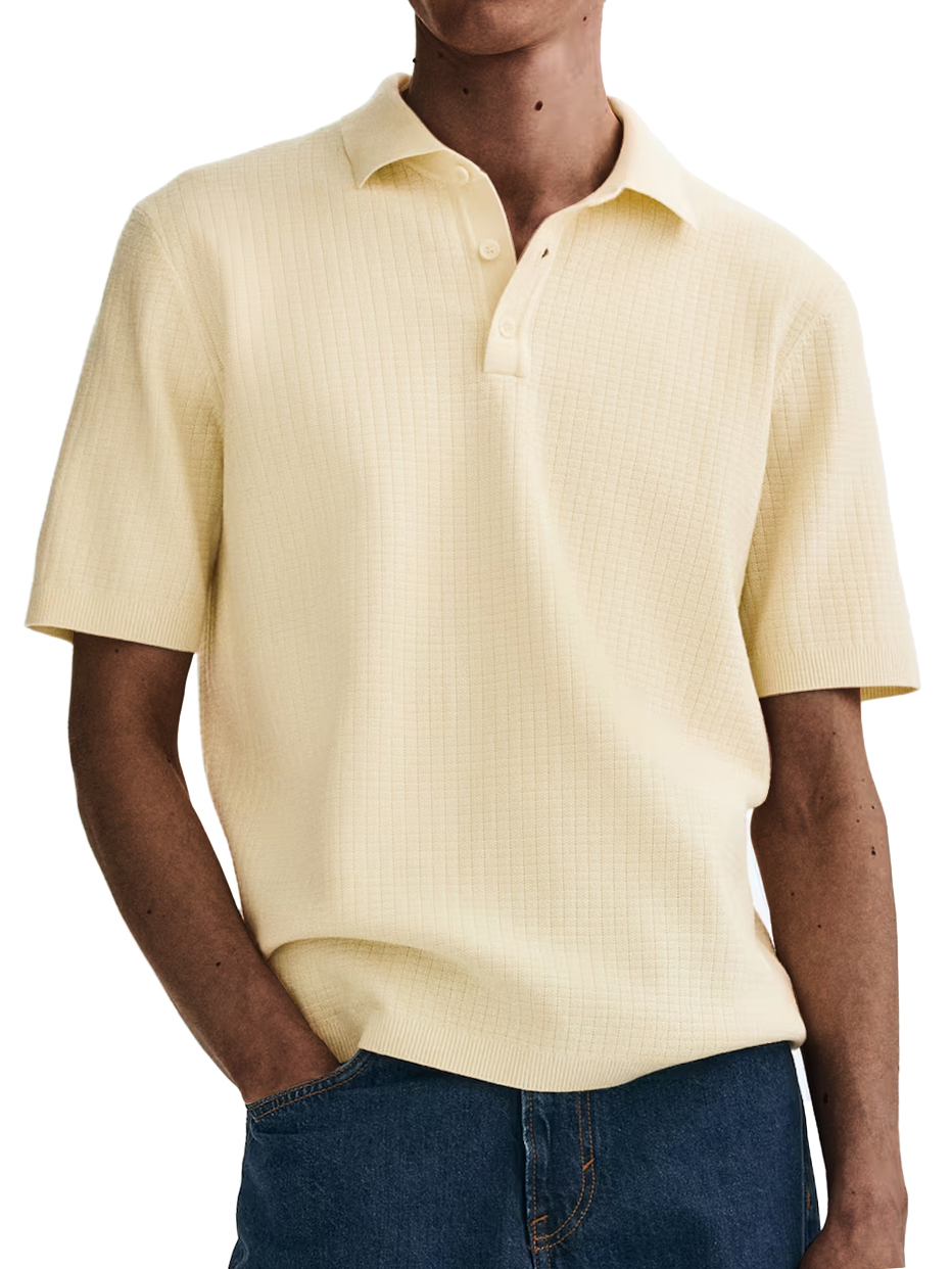 Men's Stylish High-Quality Waffle-Knit Casual Short-Sleeve Top