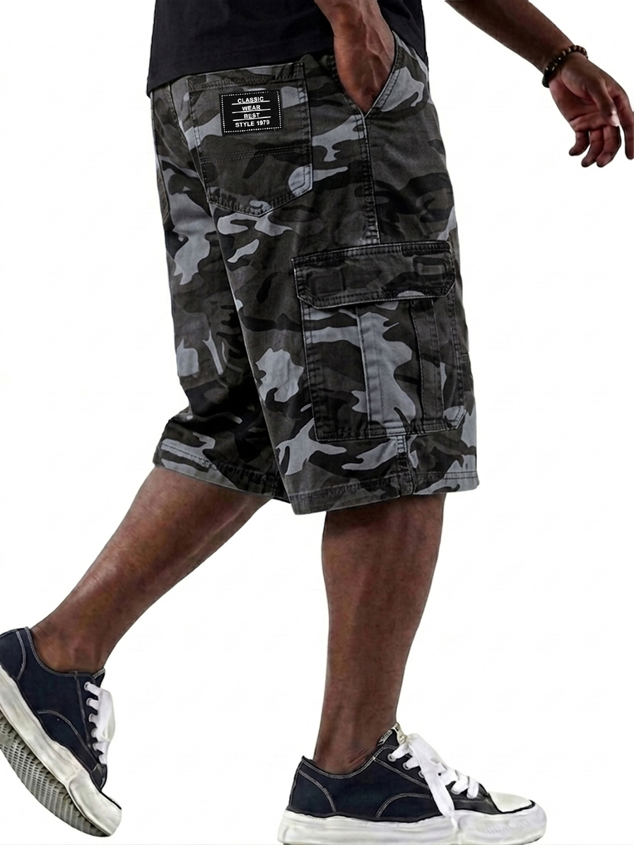 Camouflage Multi-Pocket Cargo Basic Shorts