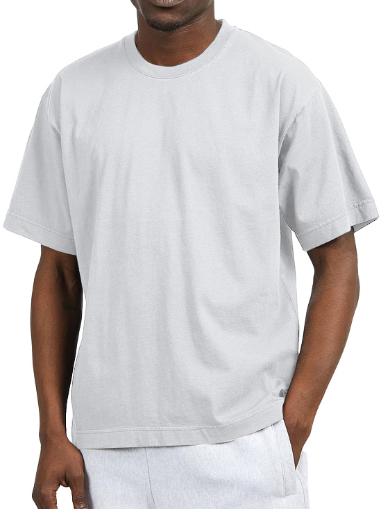 Men's Retro 260g 32-Count Double Yarn Pure Cotton Crew Neck Short-Sleeve T-Shirt