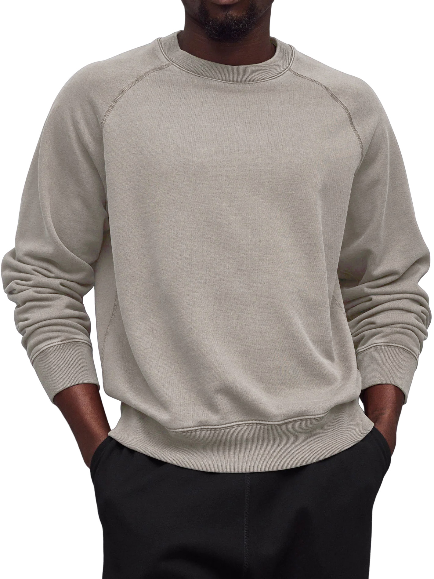 Men's Everyday Versatile Casual Raglan Sleeve Crew Neck Long-Sleeve Sweatshirt