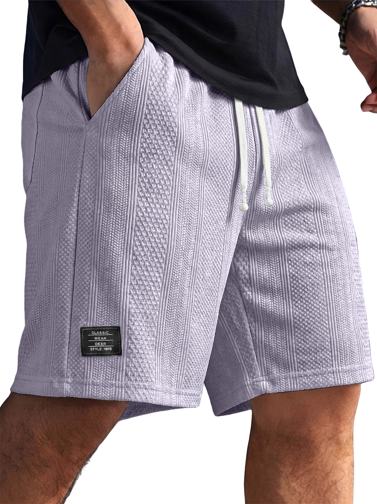 Men's Striped Jacquard Textured Casual Shorts