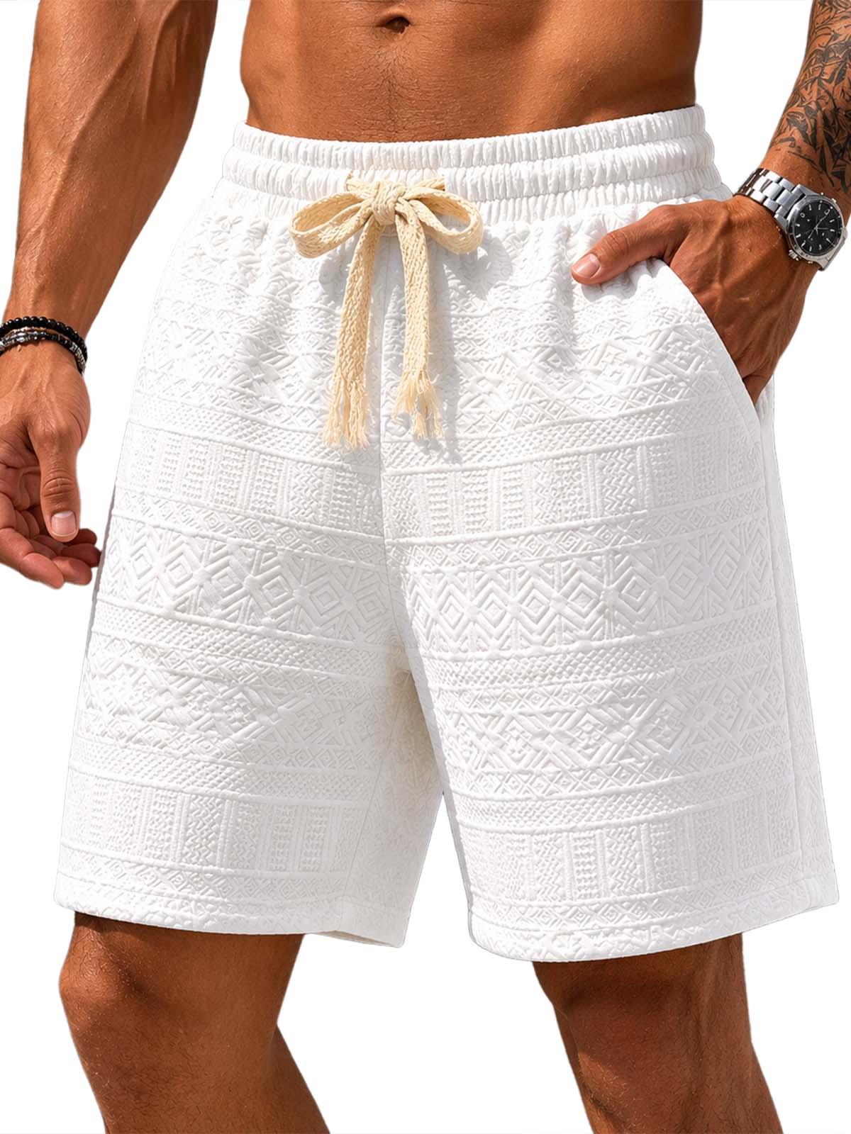 Men's Jacquard Textured Shorts