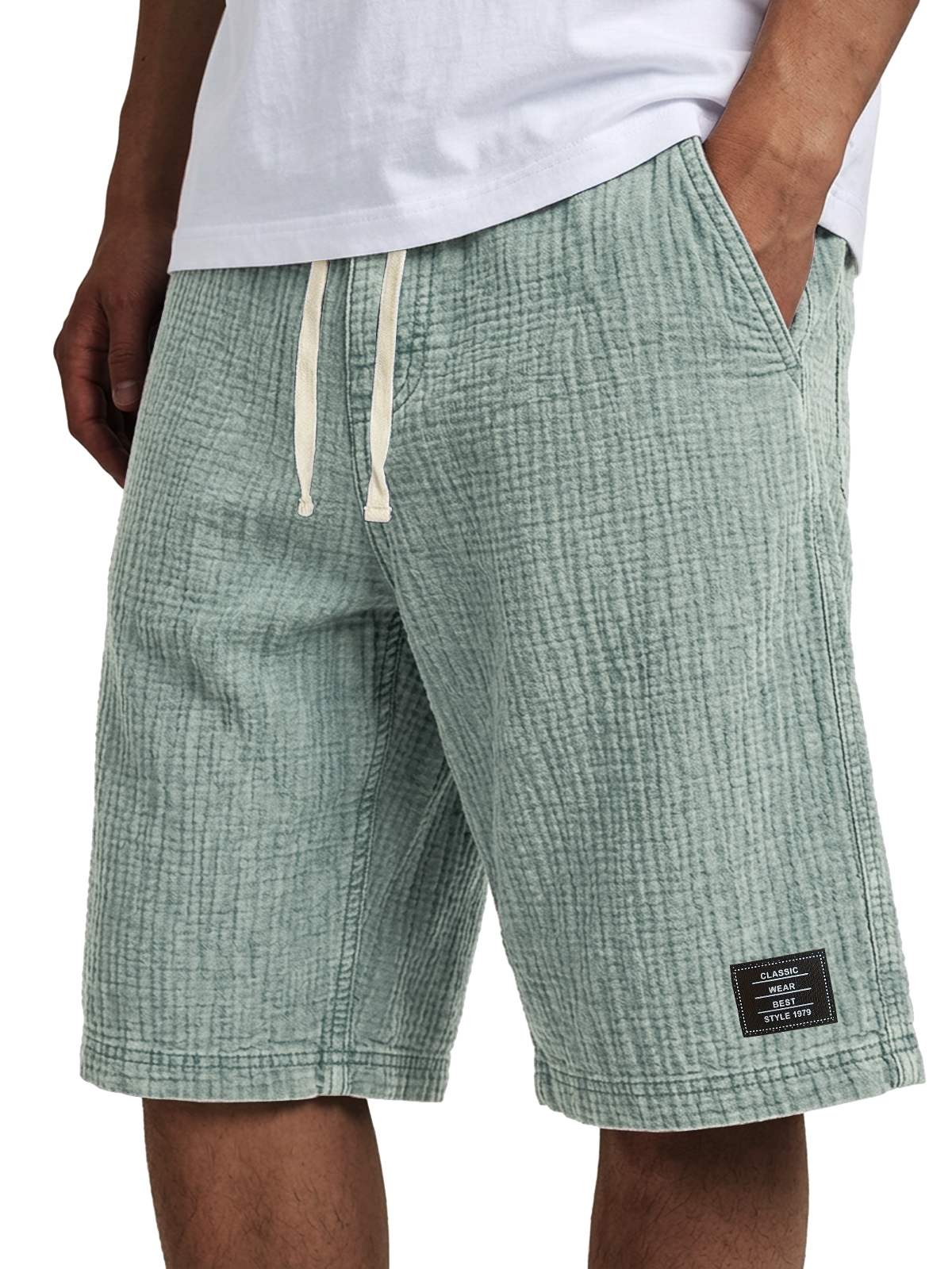 Men's Casual Loose Textured 100% Cotton Shorts