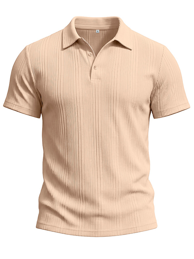 Men's Striped Jacquard Short-Sleeve Polo Shirt