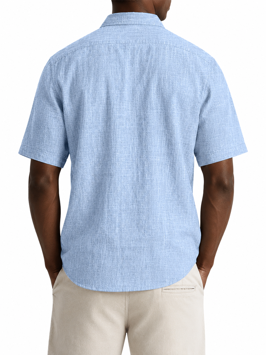 Men's Cotton Linen Loose Fitting Casual Short Sleeved Shirt