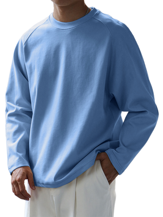Men's Basic Casual Raglan Sleeve Everyday Versatile Long Sleeve T-Shirt