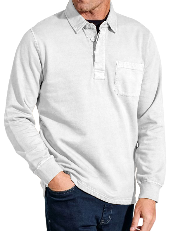 Men's Everyday Comfortable Lapel Button-pocket Casual Long-sleeved Polo Shirt