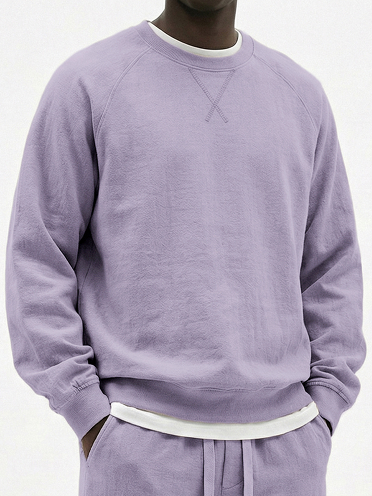 Men's Casual Cotton Embroidered Patchwork Long-Sleeve T-Shirt