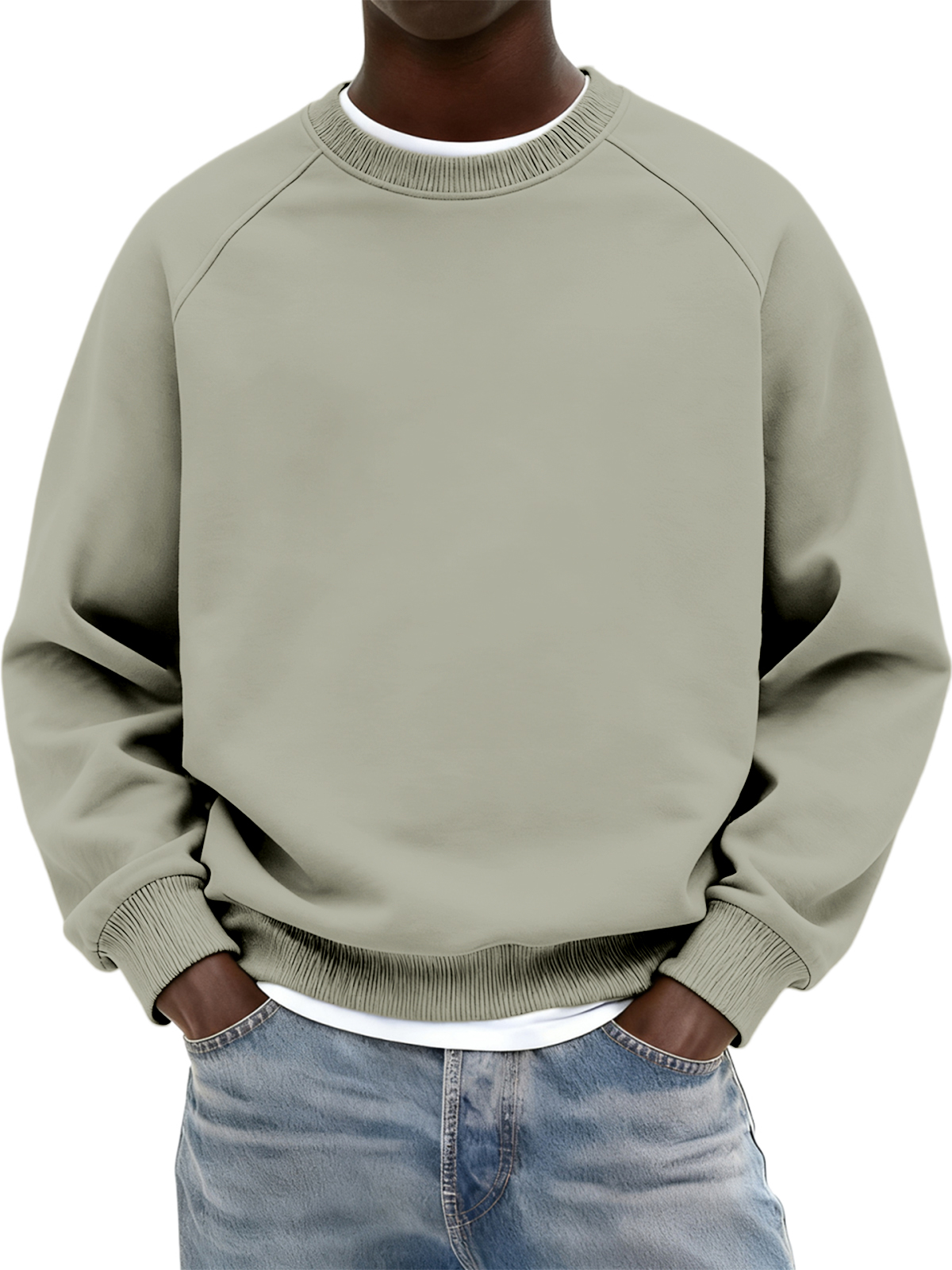 Basic Everyday Raglan Crew Neck Sweatshirt