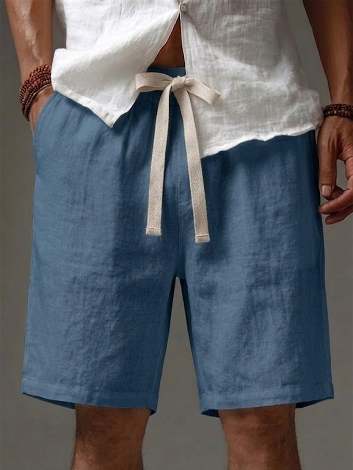 Men's Solid Color Vacation Casual Shorts
