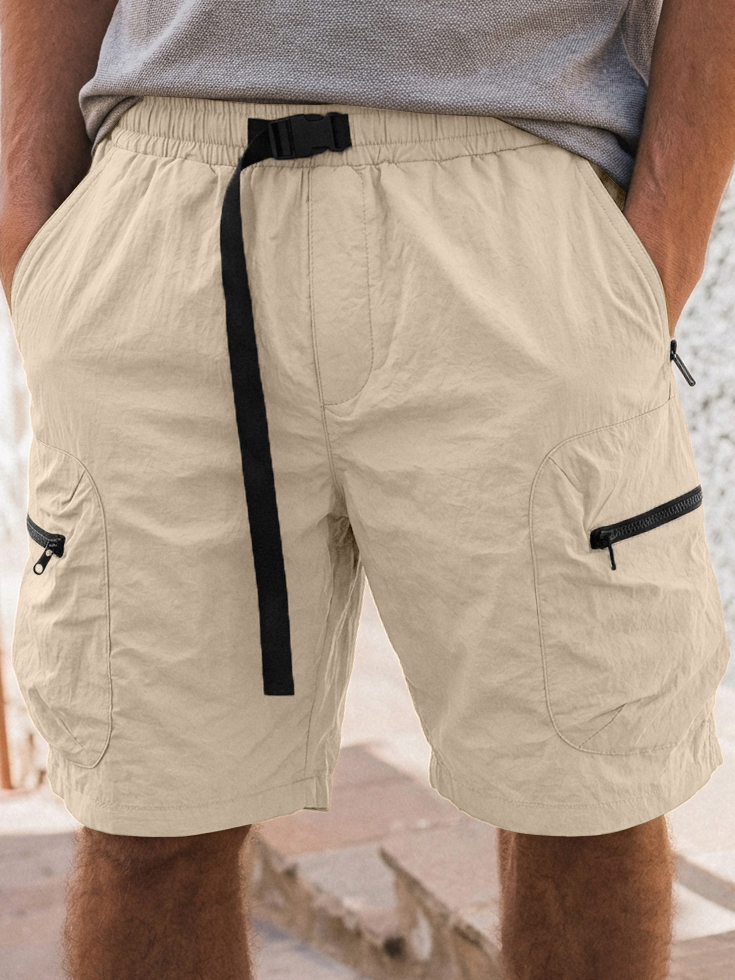 Men's Retro Workwear Zipper Pocket Shorts
