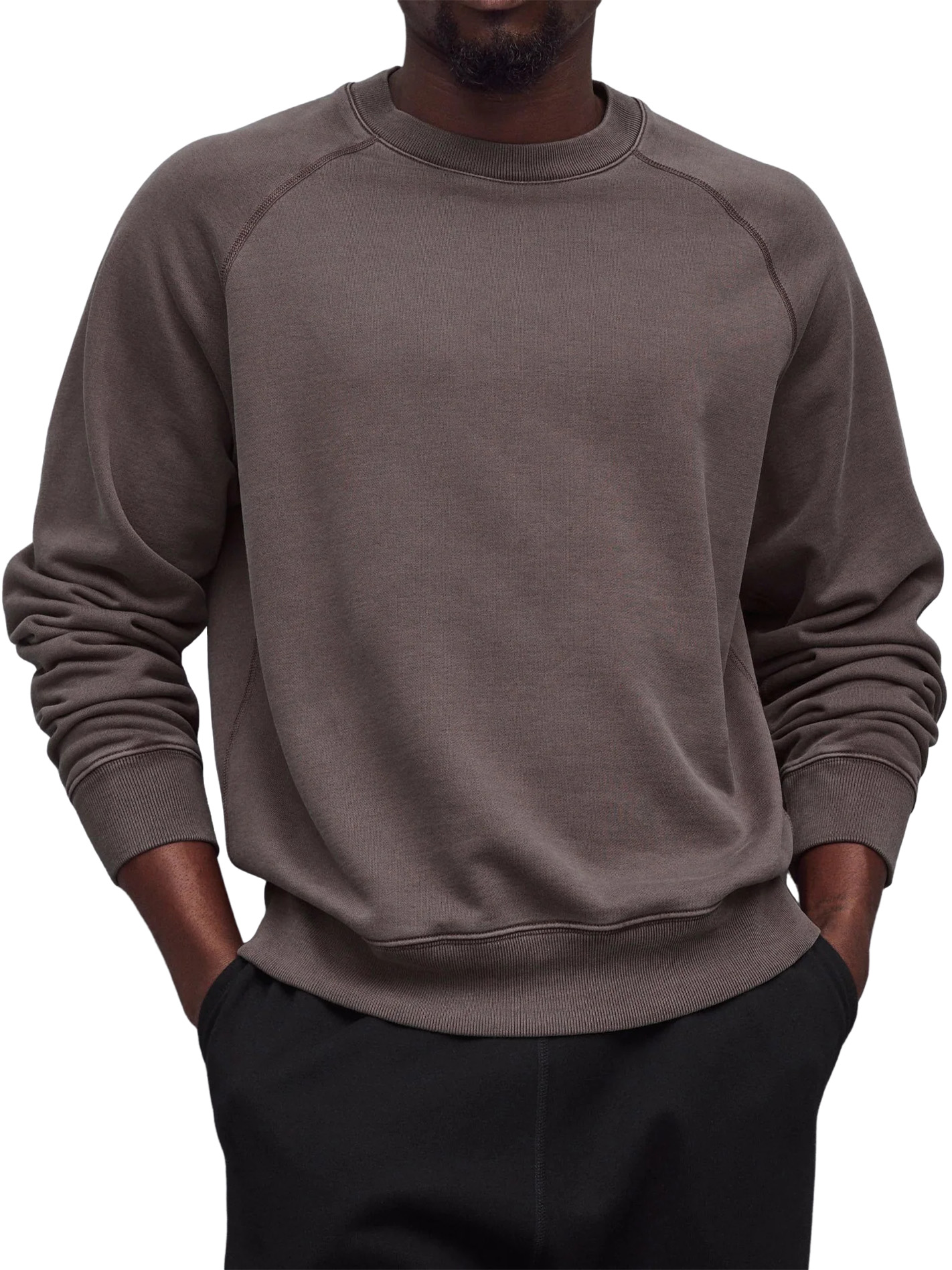 Men's Everyday Versatile Casual Raglan Sleeve Crew Neck Long-Sleeve Sweatshirt
