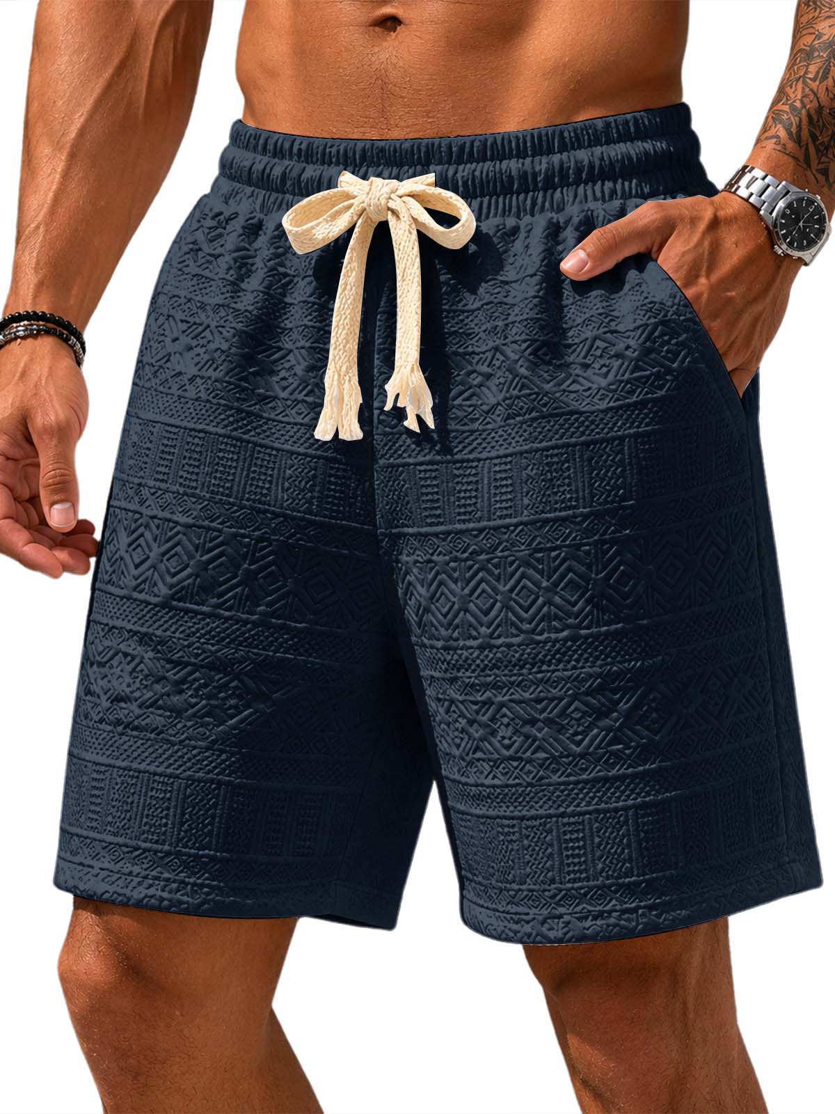 Men's Jacquard Textured Shorts
