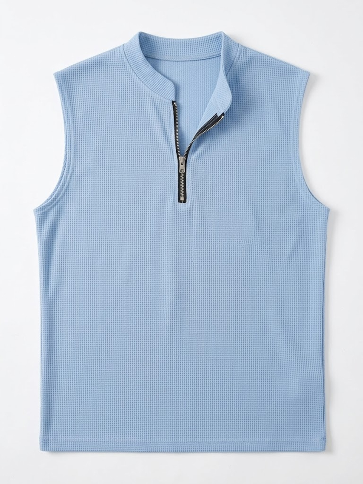 Men's Sleeveless Solid Color Textured Pullover Vest