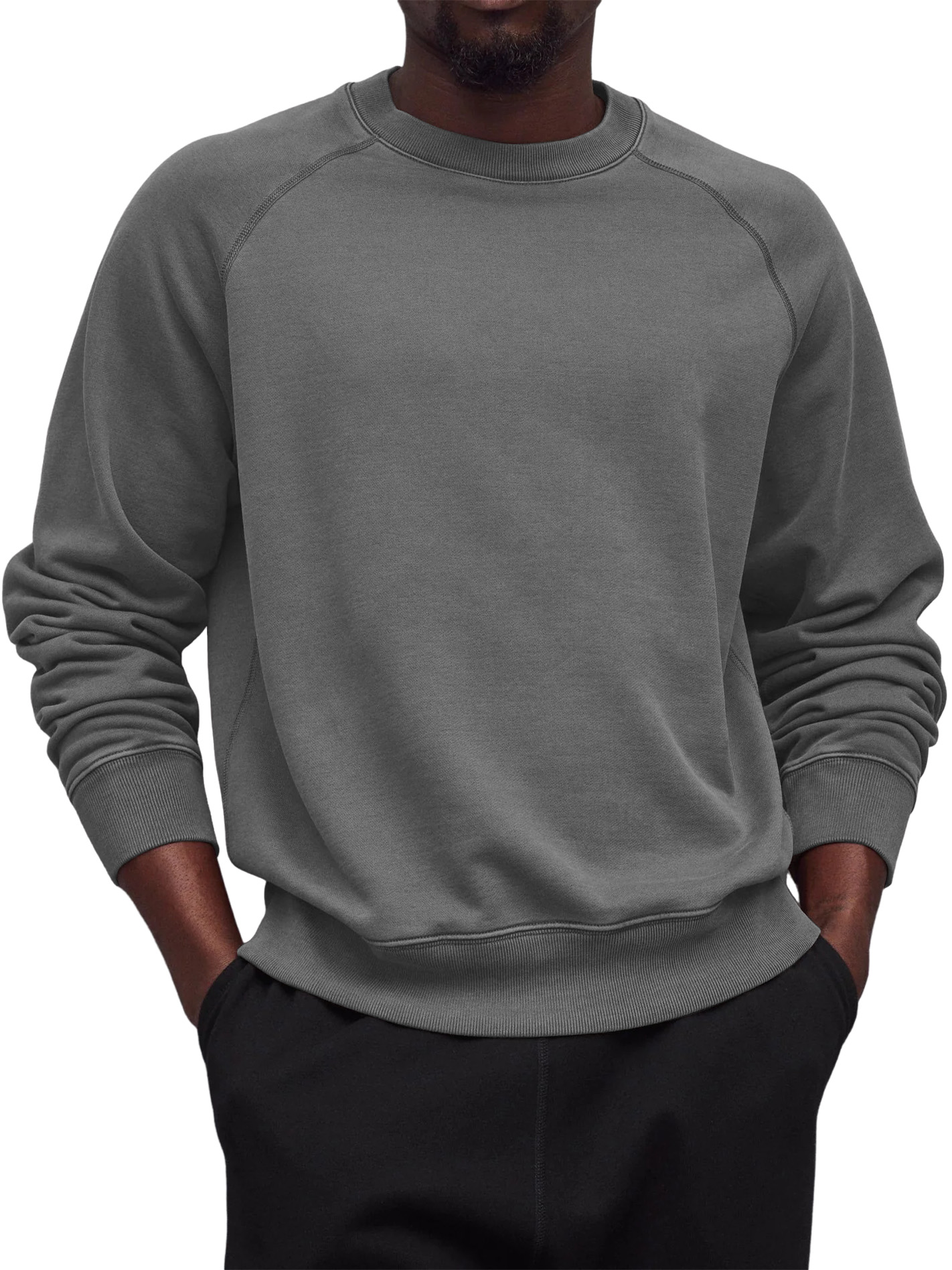 Men's Everyday Versatile Casual Raglan Sleeve Crew Neck Long-Sleeve Sweatshirt