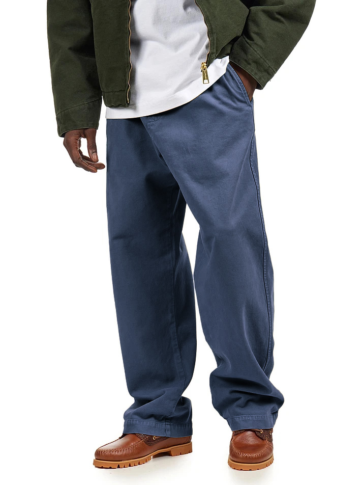 Men's Casual Retro Workwear Embroidered Logo Loose Stretch Waistband Pocket Pants
