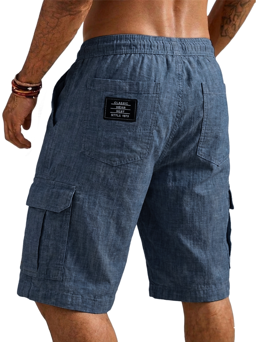 Cotton Linen Utility Casual Shorts